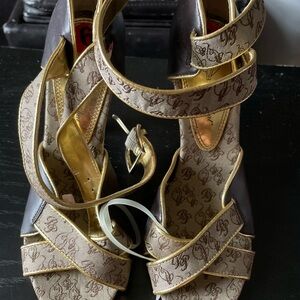 Brown and Gold Baby Phat shoes